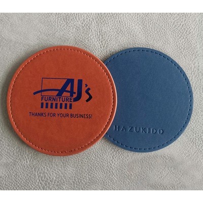 4'' Round PU Leather Coasters