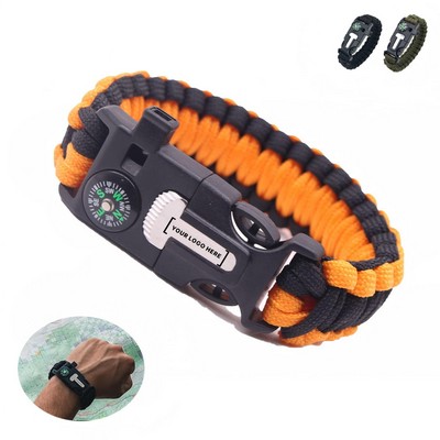 Adjustable Paracord Bracelet With Whistle