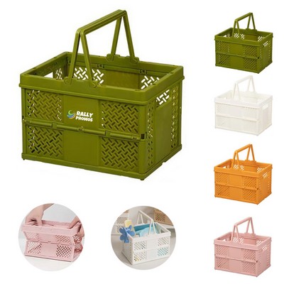 Foldable Pantry Crates Container Plastic Grocery Basket