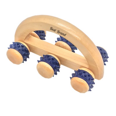6 Wheel Wooden Massager