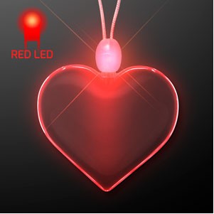 Shining Heart Red Light Up Necklace - BLANK