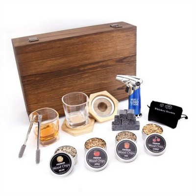 Cocktail Smoker Set with Whisky Glasses Ice Stones