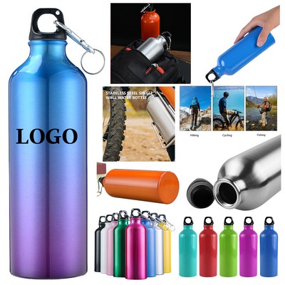 20 oz Aluminum Sports Bottle with Carabiner Clip