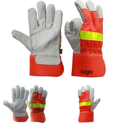 High Visibility Pigskin Leather Work Glove