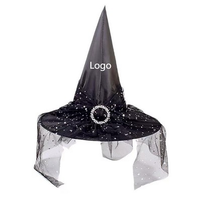 Black Pentagram Wizard Hat