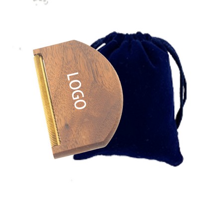 Walnut Wood Comb Lint Removers W/ Bag