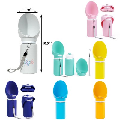 Collapsible Silicone Dog Water Bottle with Strap