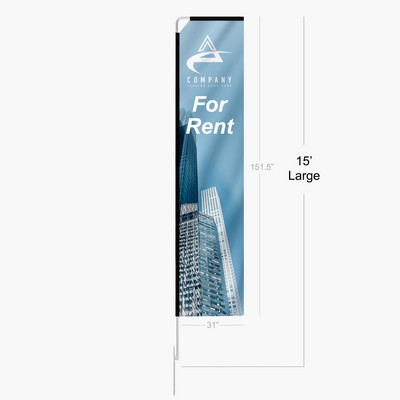 15ft Rectangle Flag Single Sided