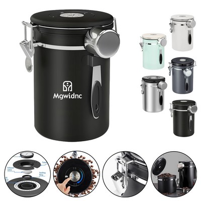 1.8L Coffee Bean Storage Canister with One-Way Valve