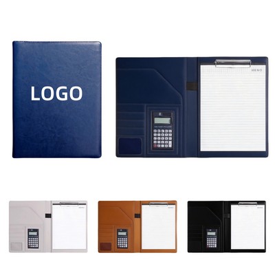 A4 Multifunctional Leather Folder with Calculator