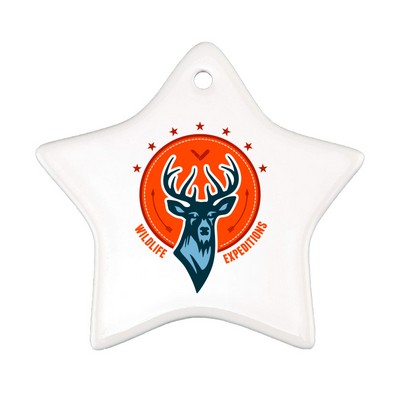 Star Shaped Ceramic Christmas Hanging Ornament