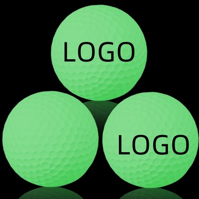 Glow In The Dark Practice Golf Balls w/Fluorescent Green Light & Fine Texture Resin & Rubber