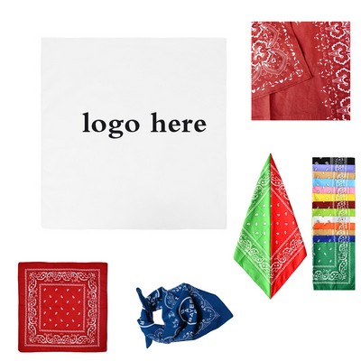 22" X 22" Polyester Full-Color Sublimated Square Bandanna