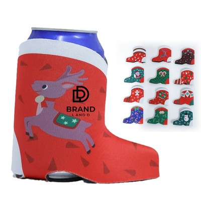 Neoprene Christmas Boot Cup Sleeves