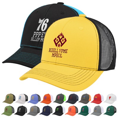 Premium 6-Panel Embroidery Trucker Cap With Plastic Snapback Clousure