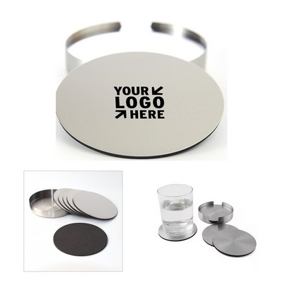 Round Stainless Steel Coasters Set