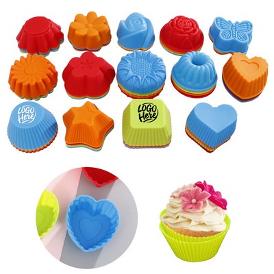 Multi-Shape Silicone Baking Mold-For Muffins & Cakes