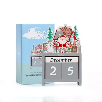 Santa Claus Wooden Christmas Decoration W/ Gift Box