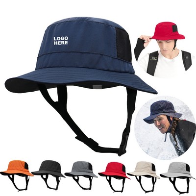 Custom UPF50+ Foldable Beach Sun Protection Bucket Cap Outdoor Water Sports Hat for Men Women