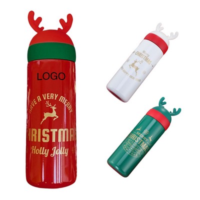 Custom 11 Oz Stainless Steel Christmas Deer Bottle