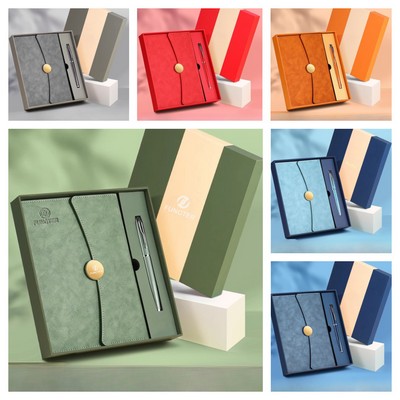 A5 Lined Leatherette Bound Journal Gift Set Writing Notebook Gift Box