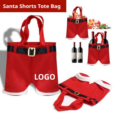 Creative Santa Shorts Shaped Gift Tote Bag