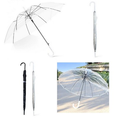 Transparent long-handled umbrella