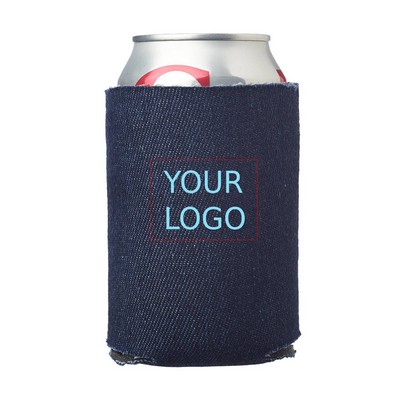Denim Blue Collapsible Foam Can Cooler, 16 oz.