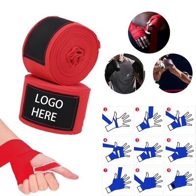 Professional 180" Boxing Hand Wraps Semi Elastic MMA Muay Thai Wrist Support For Heavy Bag Training