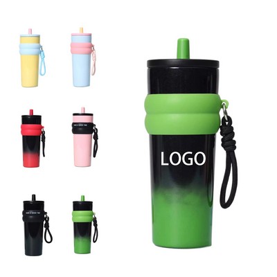 40oz Stainless Steel Insulated Car Cup W/ Straw