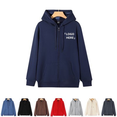 Zip-Up Hooded Cardigan