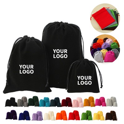 Flocked Drawstring Jewelry Storage Bag