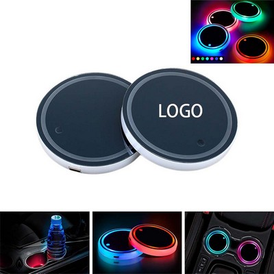 LED Car Glowing Cup Holder Coaster With 7 Colours Light