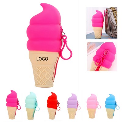 Silicone Ice Cream Keychain Pouch