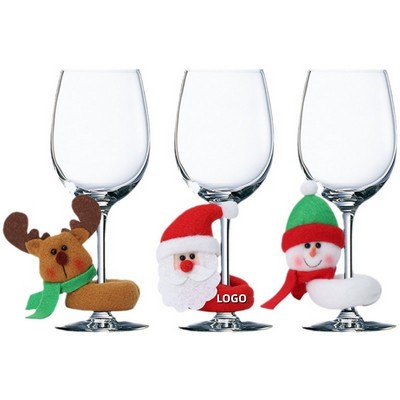 Christmas-Themed Flannel Wine Glass Decor Dolls
