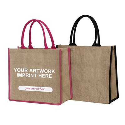 Jute Large Shopping Tote Bag