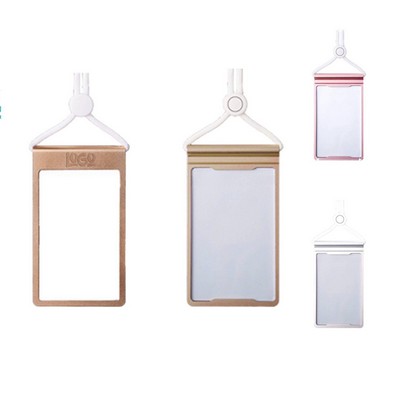 Aluminum Vertical ID Card Badge Holder w/ Lanyard