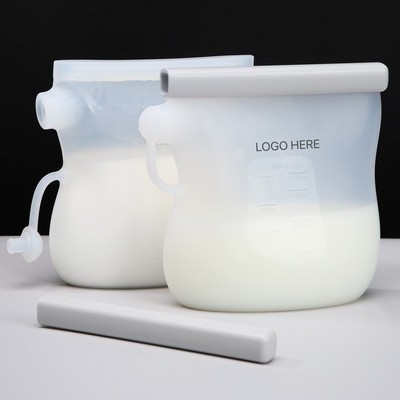 Reusable Silicone Food Storage Bag Portable Resealable Freezer Baby Food Bag Food Grade 250ml
