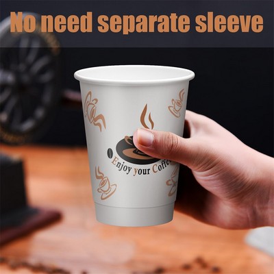 12 oz Disposable Double Wall Paper Cups