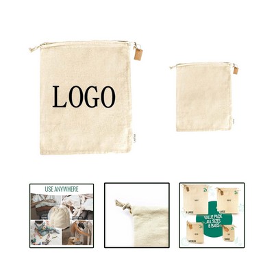 Natural Cotton Linen Pouch Bag