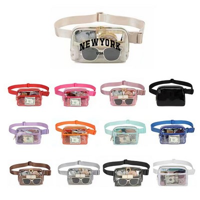 Clear Pvc Double Zipper Belt Bags
