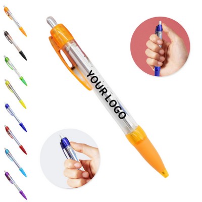 Plastic Ballpoint Pen With Paper Banner Scroll