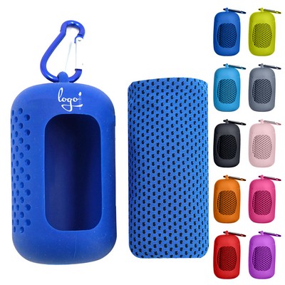 Ice Silk Cooling Towel with Silicone Case