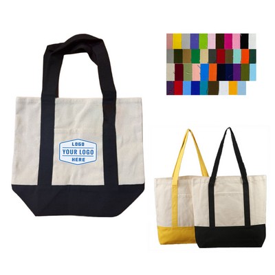 12oz Canvas Tote Bag With Front Pocket