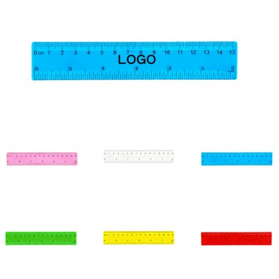 MOQ 100pcs 6-Inch Colored Transparent Ruler