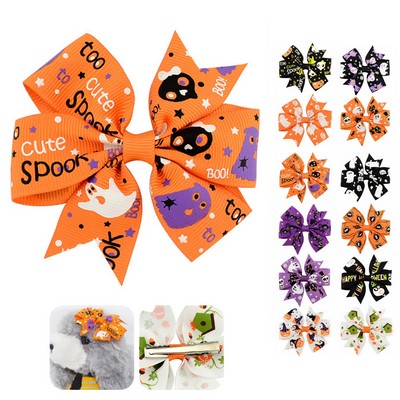 Custom Polyester Ribbon Bow Hair Clip with Alligator Clips