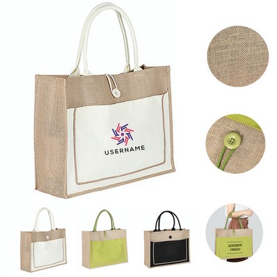 Jute Beach Tote Bag