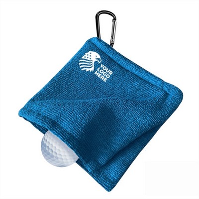 2" 1 Golf Ball Cleaner Towel Portable Microfiber