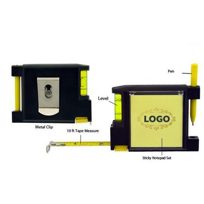 Multi-Function Tape Measure with Notepad & Pen