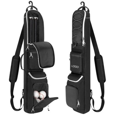 Baseball Bat Bag with Fence Hook & Adjustable Shoulder Strap for Baseball Softball Tee Ball